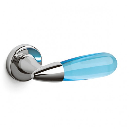 Дверная ручка Olivari Aurora Bright Chrome/Light Blue glass (C1)